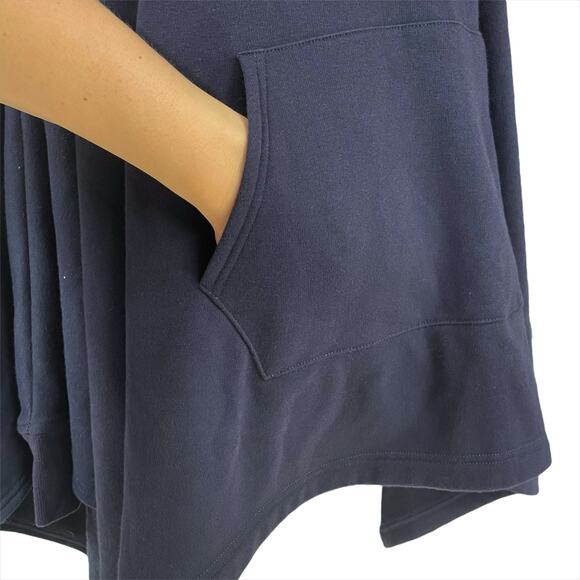 UGG Charlynne Pullover Poncho Fleece-Lined Sweatshirt in Navy Blue Size XS/S - Picture 5 of 8